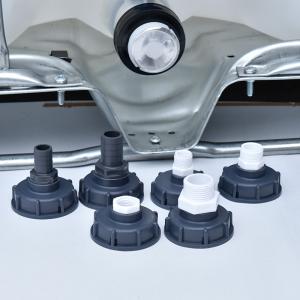 China Flange Connection 1000L IBC Tote Tanks with 2inches Plastic Valve Adapter Fittings factory