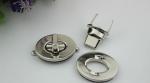 Guangzhou bag oval shape hardware zinc alloy silver color metal twist turn lock