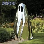 Customized polished stainless steel ghost statue for modern outdoor landscape