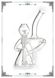 China Recycler Dab Oil Rigs Matrix Perc Glass Water Pipes Bong Smoking Hand Blown factory
