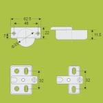 45 degree special hings cabinet door hinge 35mm cup with Nickel finish