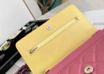 Inclined Shoulder Cowhide 19cm Luxury Brand Wallet With Chain