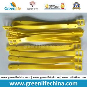 China New Fashionable Solid Yellow Tape Shape PVC Luggage Tag Loop factory