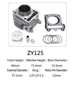 China Origin Motorcycle Cylinder Kit , Yamaha Cylinder Kit For ZY125 Yamaha Lingying 125 Scooter factory