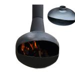 Black Hanging Wood Burning Fireplace Modern Elegant Design