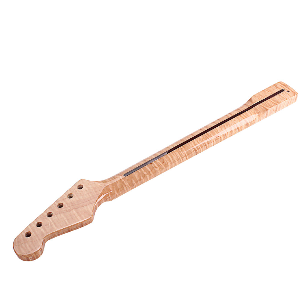 Fender Stratocaster Neck Replacement 21 Frets Maple For ST Electric Guitar Abalone Dots Tiger Flame