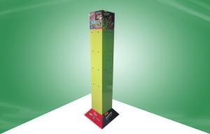 China Four Face Show Rotating Cardboard Display Stands With Plastic Hook factory