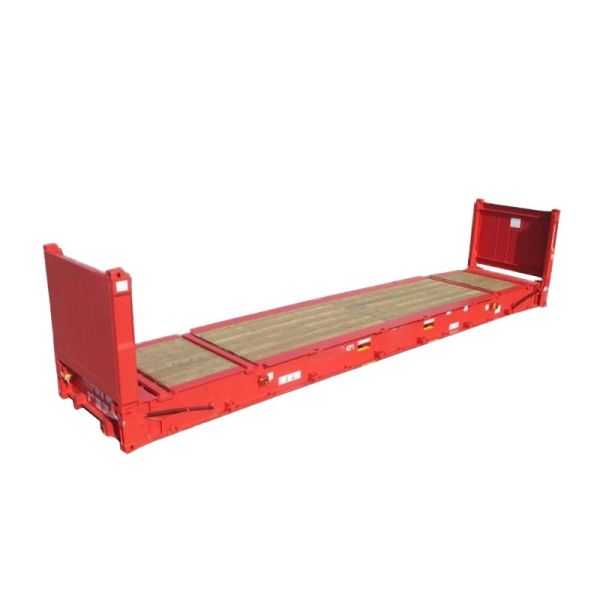 China 40ft 40' Steel Corten Steel Flat Rack Shipping Containers with Plywood Floor and Collapsible End Flatrack CSC Certified factory