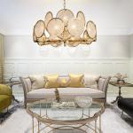 Height 480mm Diameter 460mm Suspension Luxury Crystal Pendant Light