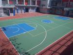 Non Toxic Silicon PU Flooring System Basketball Surface Impact Resistant