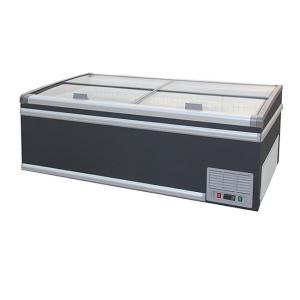 China Static Cooling Supermarket Island Freezer Automatic Defrost With Sliding Door factory