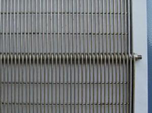 China Straight Running Stainless Steel 304/316 Wire Ring Belt, 50mm rod pitch, 2.5mm wire factory