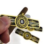 Pantone 3D Cigar Label Printing Spot UV Gold Foil Art Paper Embossed Custom Foil