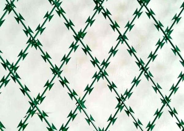 China 3m 5m 6m Welded Razor Wire Mesh Sheet / Straight Razor Wire 2.5mm Diameter factory