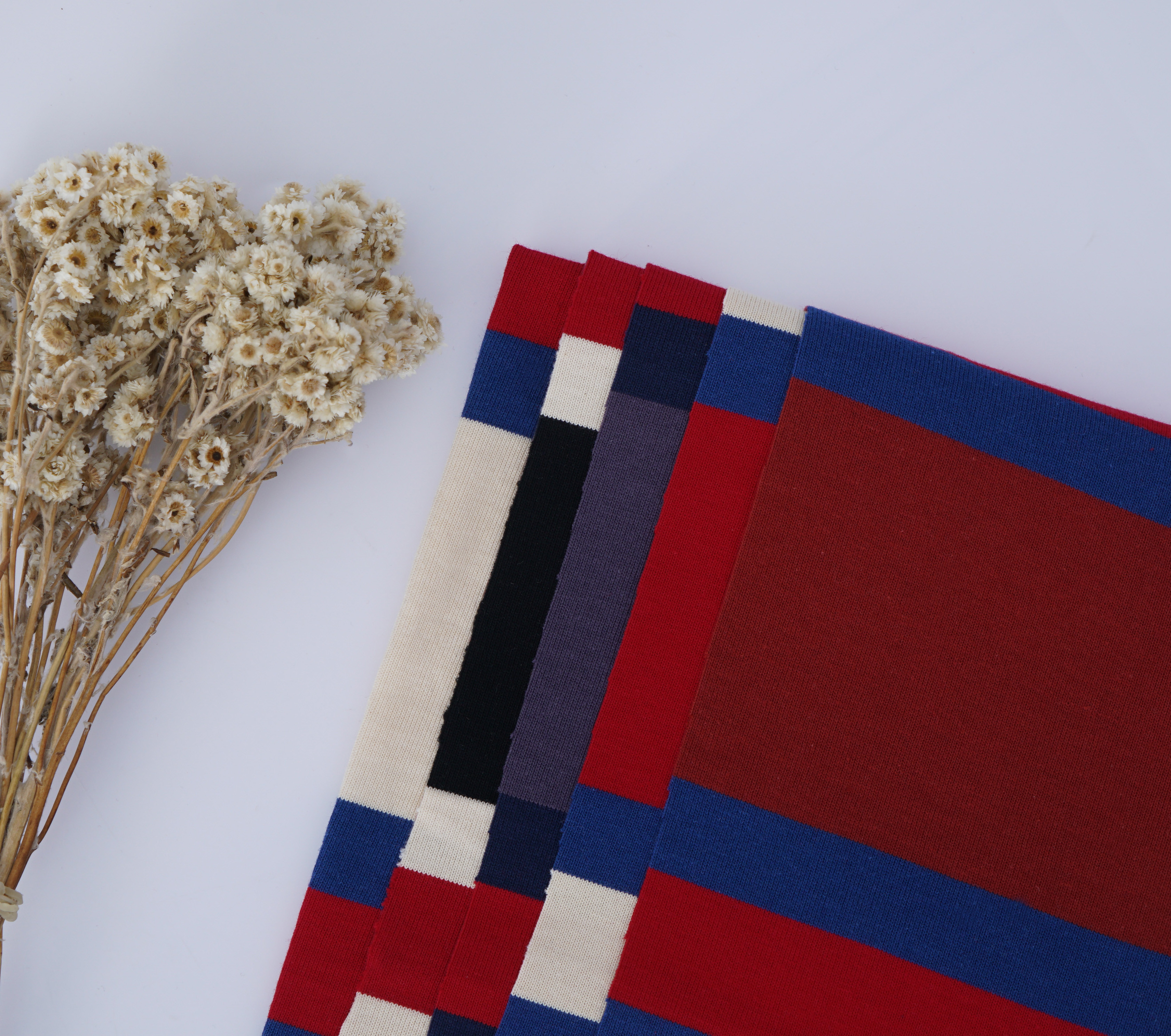 Environmentally Friendly Sustainable Sweat-Absorbing Striped Material Fabric For Casual Wear