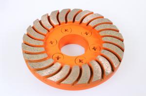 China Snail Lock Segment Diamond Turbo Cup Wheel Orange Color 3800RPM Fast Grinding factory