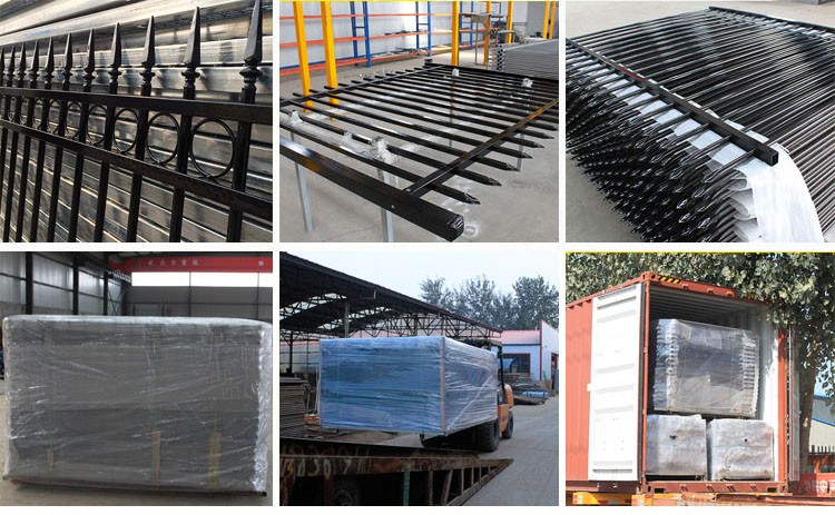 Powder coated tubular steel fence