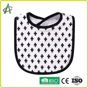 China 100% Combed Cotton Absorbent Unisex Baby Drool Bibs With Adjustable Snap factory