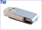 Metal Swivel Wooden Body 16GB USB Thumb Drive Same Size as Classic Twister Model
