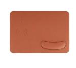 Custom Logo PU Leather Mouse Pad Wireless Charger With Wrist Rest
