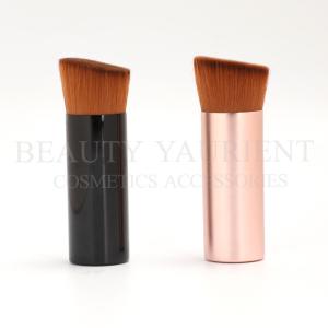 China Aluminum Base Flat Angled Foundation Brush Foundation Buffing Brush 6.8cm factory