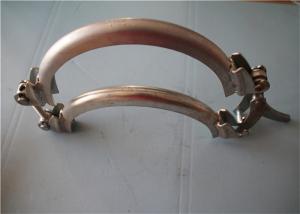 China Heavy Duty Golden Metal Pipe Clamp , Adjustable Pipe Mounting Clamps 1.1~2.0mm factory