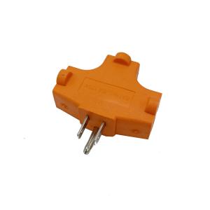 China Residential PVC 50V 15A Orange 2 Pin Plug Adapter Converter factory