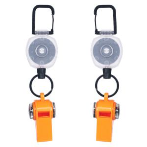 China Deyi Badge Reel Sturdy And Durable Key Chain Steels Retractable Cord Key Ring Orange factory