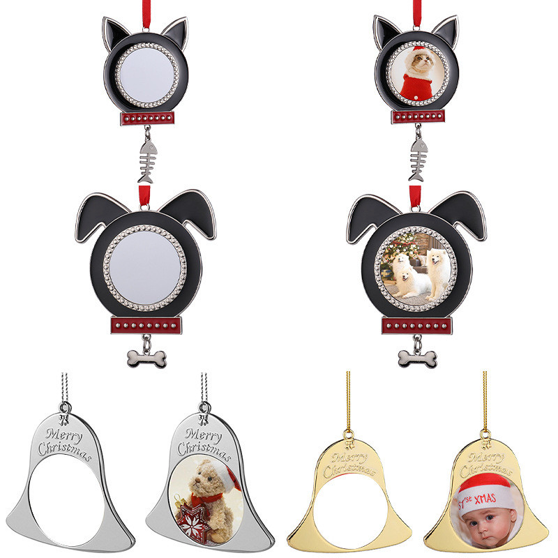 Sublimation Blank Metal Angel Wings Christmas Ornaments Sublimation Christmas Decorations