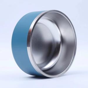 China Stainless Steel Round Dog Bowl Double Layer Vacuum Pet Feeding Bowl factory