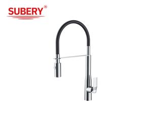 China Modern Single Lever Chrome Brass Kitchen Sink Faucets OEM factory