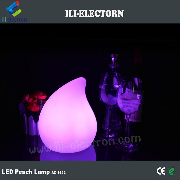colorful peach shape plastic modern table lamp for party decor