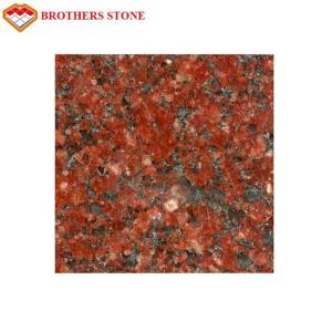 China India Ruby Red Granite Stone Tiles High Polished Cut - To - Size For Vase factory