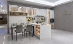 All Wood RTA Kitchen Cabinets Elegant White 18mm Chip Board Furniture