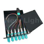 1U Fiber Optic Distribution Frame MPO / MTP male - LC multi mode OM3 1 meter