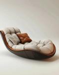 Modern Retro Single Reclining Chaise Lounge Sofa Home Furniture Use Bedroom