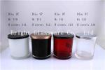 Colorful Glass Candle Holder , Candle Jar With Lid Cover