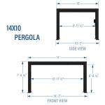 AJUNION 14x10 Garden Terrace Roof Louvered Pergola with Soft Canopy and Steel