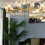 E14*5 Modern Pendant Light Nordic Crystal Chandeliers Iron Plating