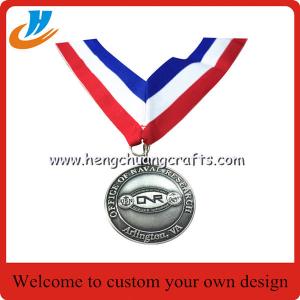 China Custom office of naval research medal,Naval metal medal with ribbon factory
