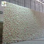 UVG summer outdoor ivory artificial flower wall wedding backdrop for stage