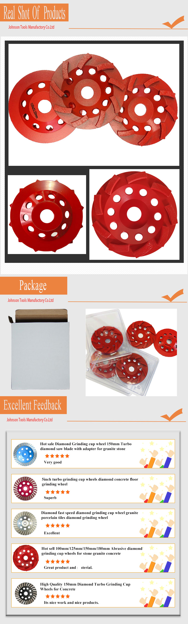 180mm Swirl Diamond Grinding Wheels For Stone / Brick / Block / Concrete, Center Hole With 22.23mm Or M14 Or 5/8"-11
