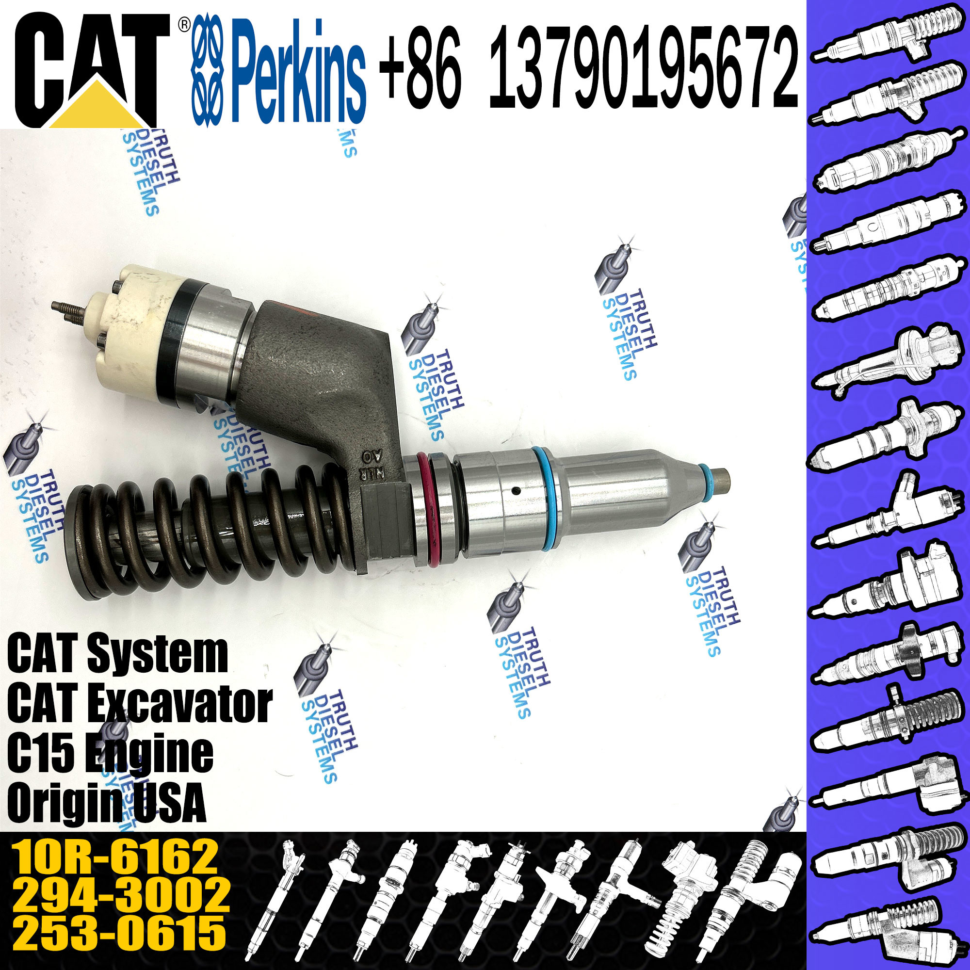 2943002 10R6162 Truck Fuel Injectors 10R6162 For Diesel Engine Truck C15