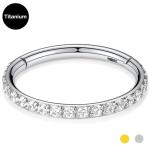 G23 Gold Titanium Piercing Jewelry Clear Gems Nose Ring For Women