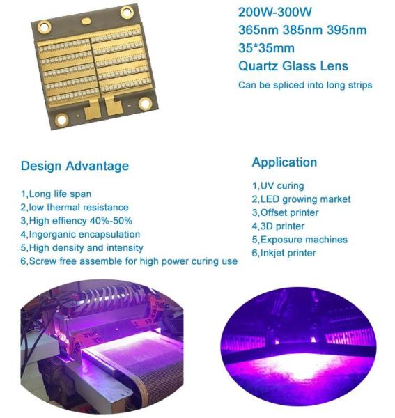 High density 200W 34-38V 385nm led uv for UV LED Curing machine System