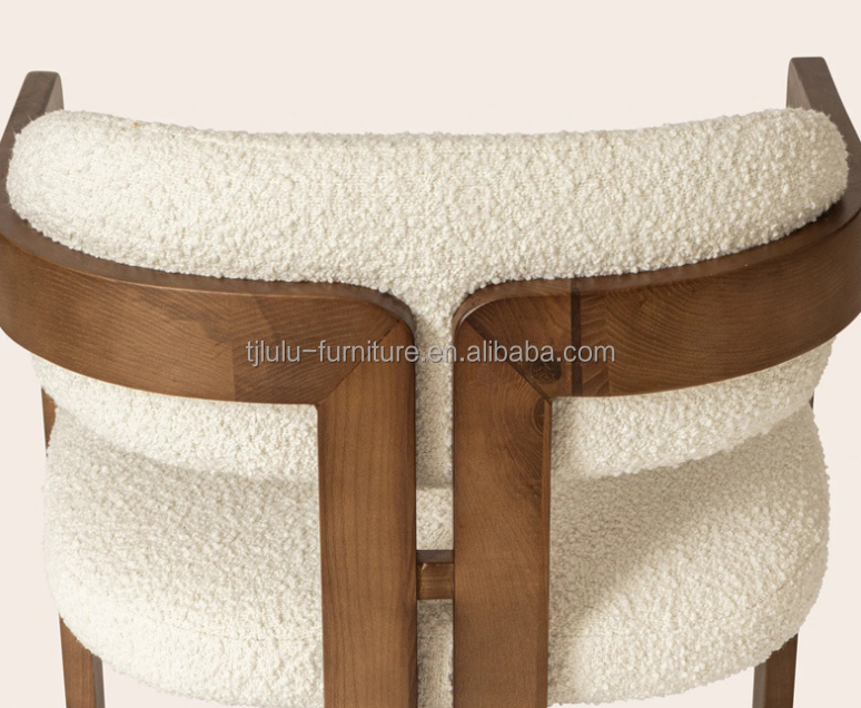 Green Velvet/Lamb Wool Material Modern Solid Wood Dining Chair for Luxury Living Room Furniture