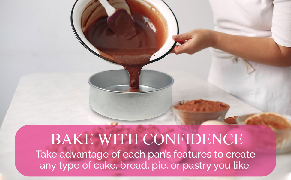 4-Inch, 6-Inch, 8-Inch Cake Pan Set For 3-Tiered Cake - Aluminum Cake Pans Sets For Baking Wedding Birthday Cakes