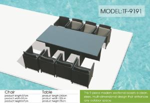 China Outdoor furniture wicker dinning table--9191 factory