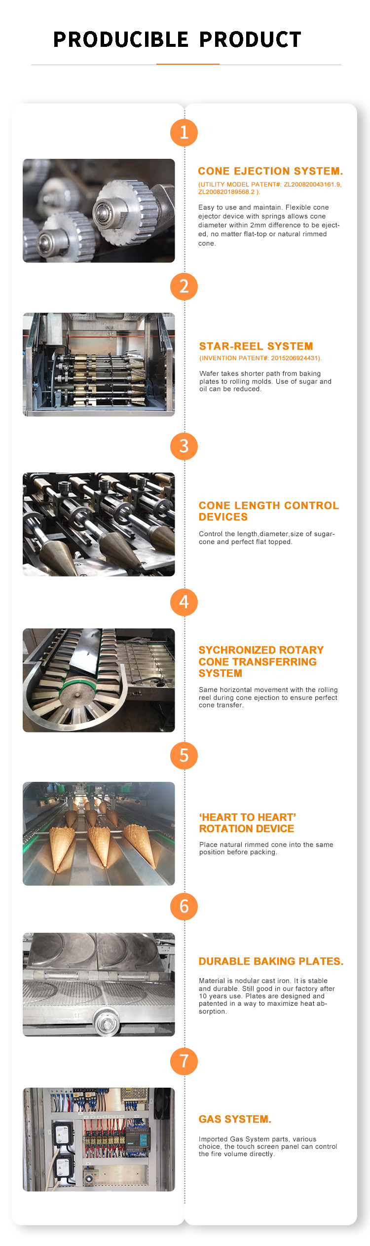 Automatic Ice Cream Sugar Cone Making Machine High Efficiency