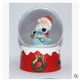 New creative promotion gift christmas santa clause resin led snow glass ball